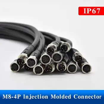 1 buc M8 4Pin Conector Impermeabil IP67 60V 4A Masculin Feminin Aviației Plug Cu Cablu PVC/PUR-rotund Conectori