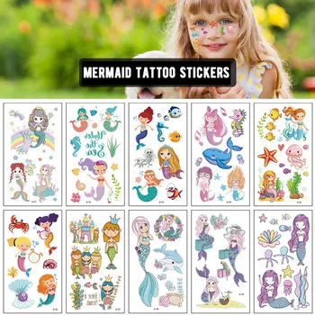 10 bucăți de Tatuaj Fals Autocolante de Desene animate Mermaid Petrecere Ocean Autocolante Tatuaj Tatuaje Temporare pentru Copii Tatuaje Braț pentru Copii
