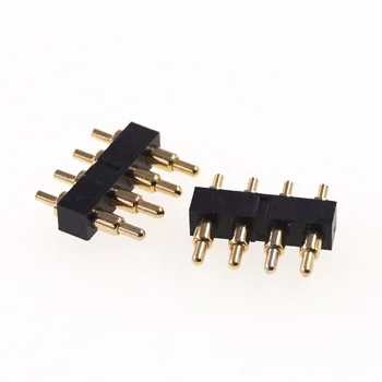 10buc Primăvară încărcate Pogo pin conector 4 Pin 2.54 mm Prin Găuri material Alamă de Aur 1u Singur Rând PCB 2.0 mm grosime