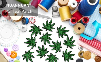 10buc Verde Tropicale cu Frunze de Patch-uri Brodate Pentru Îmbrăcăminte Patch Fier Pe Patch-uri de Pe Îmbrăca Diy Scrisoare Aplicatiile Insigne 8.3*8 Cm