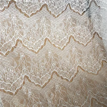 1yard Super 3D superba alb geană paiete broderie duritate Medie dantela Eugen fire de pânză pentru DIY rochie de Mireasa