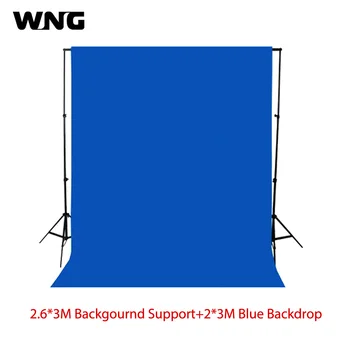 2.6 m*3m Fotografie Fundal Fundal Cârpă Sta Set cu 2*3M Solid Ecran Negru/Albastru/Verde/Gri Fundal pentru Foto Video