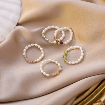 2021 Noi Cristal Ring Moda Handmade cu Margele Clasic Pearl Inele pentru Femei Gilrs Bijuterii en-Gros Anillo