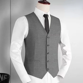 2022 Bărbați Costum Vesta New Slim Fit Mâneci Vesta Mens Formale Rochie de Afaceri Veste pentru bărbați Gilet Sacou Casual Solid E29