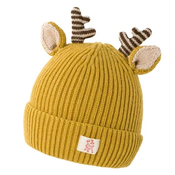 2022 Iarna Cald Pălărie Tricotate pentru Copii pentru Băieți Copii Desene animate Fata Cerb Capac Dulce Drăguț pentru Copii Căciuli Îngroșat Cald Skullcap 0-5A