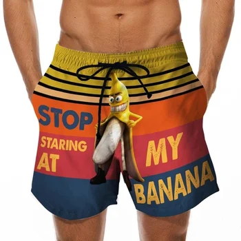 2022 Nu Te Mai Holba La Banana Mea De Imprimare De Inot Mens Beachwear Trunchiuri De Pantaloni Cordon Elastic Talie Vacanță De Vară Pantaloni Scurți Pantaloni