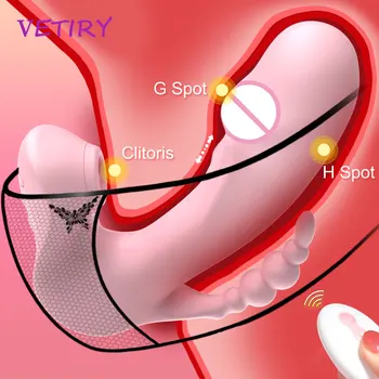 3-ÎN-1 Suge Vibratorul Portabil Dildo Vibrator Limba Lins Rotație Margele Jucarii Sexuale pentru Femei Vagin Anal Stimulator Clitoris