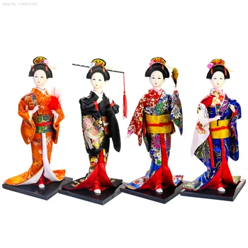 30CM Kawaii Statuetă Gheișă Japoneză Papusa Kimono Belle Fata Lady Collection Ornament in Miniatura, Cadou de Nunta Figurina Decor Birou