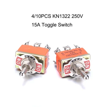 4/10BUC 15A 250V KN1322 Comutare 6 Pini de contact Pe Off Switch-uri Mini Mici Comutatorul de Control Circuitele de curent ALTERNATIV sau continuu
