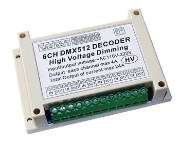 6 canale Dmx512 220V Bec SCR Reglaj Digital Silicon Cutie cu Incandescență Dimmer