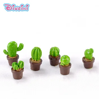 6pcs Cactus Cifre Papusi Casa DIY Miniatură 3D Plante Figurine Decor Păpuși Jucarii pentru Copii Cadouri Accesorii