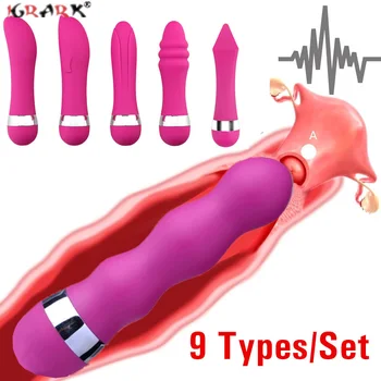 9pcs Vibratoare Vibrator AV Stick Clitoris Vagin Stimulator Anal Corp Masaj Erotic Jucarii Sexuale pentru Femei Adulți de sex Feminin Masturbatori