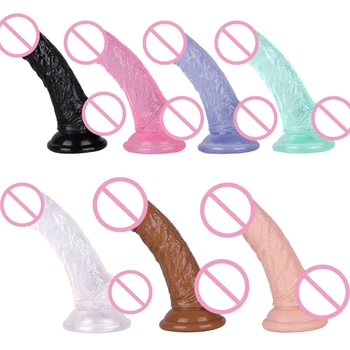 A6HF Pielea Vibrator Realist w/ ventuza Jucărie Sexuală Flexibil Penis artificial Ridicat Anal Prostata Vene Vibrator 6.1