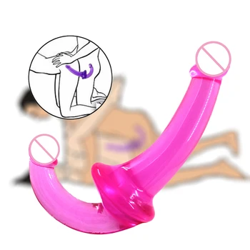 Adult Cap Dublu Realist Penis Artificial Penis Nr Vibratoare Masturbatori Jucarii Sexuale Pentru Femei Barbati Dominare Sexuala Vaginal, Anal, Dop De Fund Sex-Shop