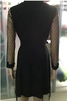 African dantela punct de val sexy adânc V împletit split sifon leagăn mare rochie de iarnă 2022 toamna elegant retro curea rochie