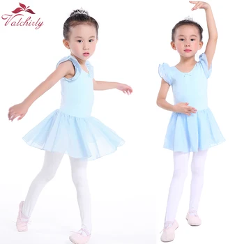 Albastru Fete Drăguț Rochie de Balet Copii Fustei de Balet de Dans Poarte Costume Gimnastica, Balet Tricouri pentru Fata Balerina