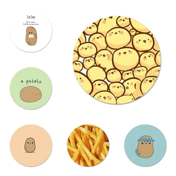 Alimente drăguț maro cartofi Broșă Pin Cosplay Insigna Accesorii Pentru Haine Rucsac Decor Cadou 58mm