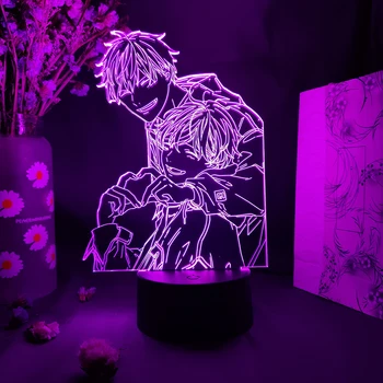 Anime DAT Cifre Vizualizare 3D Lampa de Noapte Manga Art LED-uri Senzor de Lumini, Decor Acasă BL Yaoi Harajuku Decor Dormitor Cadou