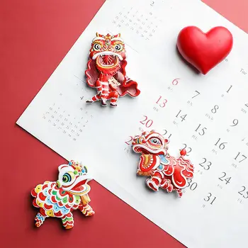 Anul Nou chinezesc Festiv Dragonul și Leul de Dans Magnet de Frigider Oferi Cadouri Autocolante Magnetice cu Caracteristici Chineze