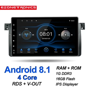 Auto Android 8.1 Pentru BMW E46 M3 318i 320i 325i Masina Stereo multimedia 9inch IPS Ecran Tactil, GPS, Bluetooth, WiFi RDS DVR SWC BT SD