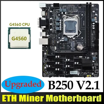 B250 V2.1 BTC Mining Placa de baza+G4560 CPU 12XPCIE LGA1151 Dual Channel DDR4 MSATA USB3.0 B250 ETH Miniere Placa de baza