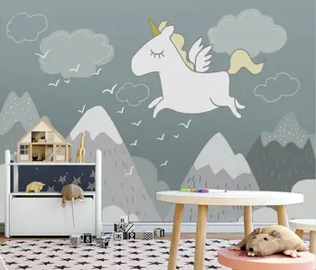beibehang mare 3D tapet mural pictat pegasus unicorn copii de fundal de perete vinilo decorativo comparativ