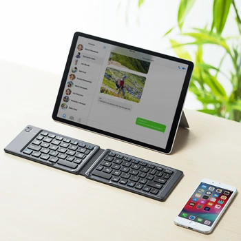Bluetooth Wireless Keyboard Mini Pliere BT Keybord Ultra Slim Pliabil de Birou PC Tastatura Portabil Pentru Windows, Android, iPad IOS