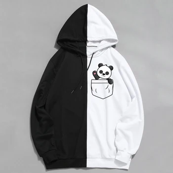 Buzunar Panda Imprimare Hanorace Hip Hop streetwear Toamna Iarna Pulover Maneca Lunga, Haine, Jachete Calde Harajuku Hanorac Unisex