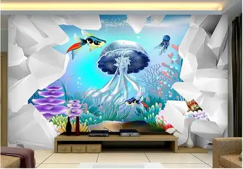 Cameră 3d tapet personalizat foto murală vis meduze mare lume de fundal de decor acasă 3d picturi murale tapet pentru camera de zi