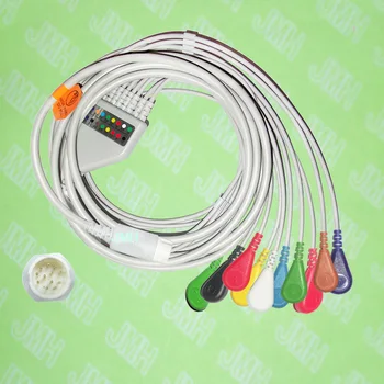 Compatibil cu 12pin Mindray EKG 10 conduce dintr-O bucata ECG prin cablu și Fixați leadwires,IEC sau AHA.
