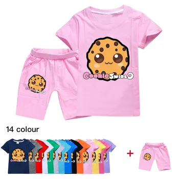 Cookie Nou Vârtej C De Moda Set Haine Copii Vara Haine Pentru Copii Set Fete Casual Tinuta Sport Haine Copii Tricou Costum