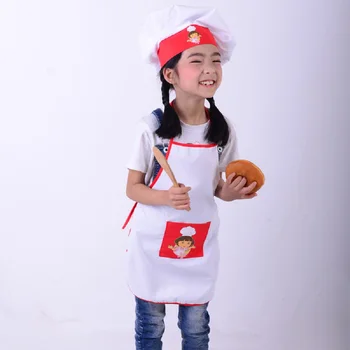 Copii Șorț + Pălărie Bucătar Set de Copii de Gătit Costume Copii Costum Bucătar Pentru Ambarcațiunile de Artă Gătit de Copt DIY Pictura Îmbrăcăminte SYT9351
