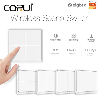 CoRui 1-3 Banda Wireless Inteligent Scena Comutator Buton Controler Baterie de Automatizare Scenariu pentru Tuya Dispozitive ZigBee