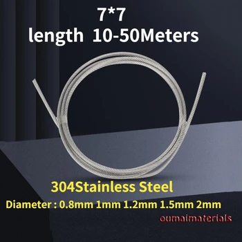 Cu diametrul de 0.8-2mm,de la 10 La 50 de Metri 304# cabluri din Oțel Inoxidabil Moale Cablu de Pescuit Rufe Ridicare Inoxidabil Linie