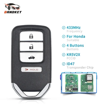 Dandkey 3+1 4 Butoane FCC: KR5V2X Auto Inteligent de la Distanță Cheie 433Mhz Pentru Honda Civic Accord 2013-2016 Fob Transponder Chip ID47