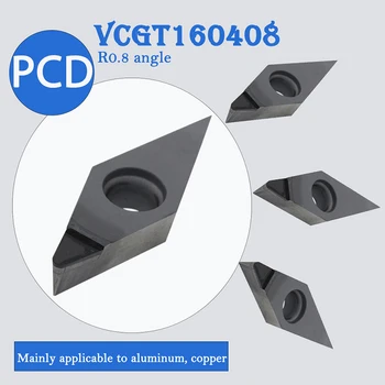 Diamant PCD Strung Insertii 2 buc VCGT160408 Cnc Internă Instrumente de Cotitură VCGT Aluminiu Cupru Prelucrare Insertii Carbură