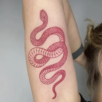 Dimensiune Mare Șarpe Roșu Impermeabil Tatuaj Temporar Autocolante Pentru Femei Barbati Body Art Talie Autocolante Tatuaj Fals