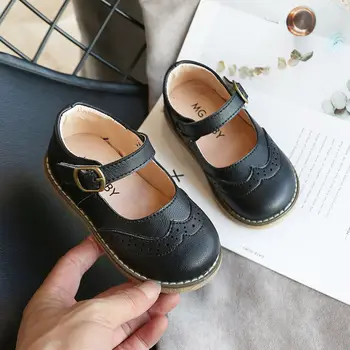 Dimensiunea 21-30 Casual Zapatos Toamna Iarna Copii Pantofi Alb Vintage Bocanc Din Piele Pantofi Pentru Grils Copii Flats Black Mary Janes