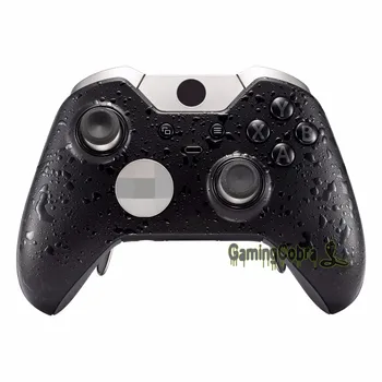 eXtremeRate Personalizate Texturat Negru de Sus din Față Înlocuire Shell cu Accent Inele pentru Xbox One Elite Controller - Model 1698