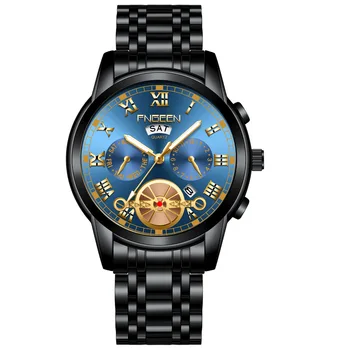 Fierbinte Ceas de Lux Nou Fenzun Ceas de Moda pentru Bărbați Ceas Negru Bărbați Volanta cu Banda din Oțel Negru King Kong Non-mecanice Bărbați Ceas