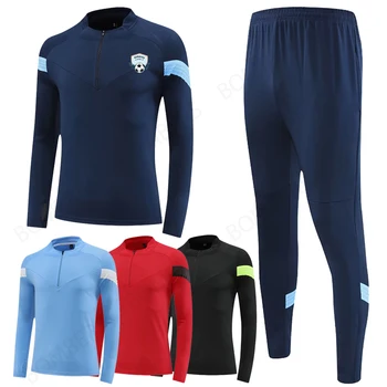 Half zip Copil Adult Scurt Tricouri Set Fotbal Băieți Maneca Trening Fotbal Jersey Set Sport Uniforme Personalizate DIY