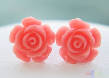 iubitorii de femei bune de transport S1527 13mm floare roz jaffaite CZ stud earringLuxury Fete Nunta Fabrică prețul cu ridicata