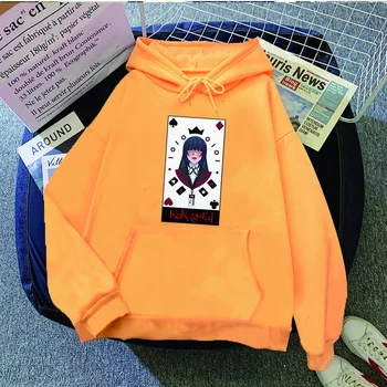 Kakegurui Anime Hanorace Card De Imprimare Bărbați Femei Jachete Pulovere Casual Cu Glugă Solide În Vrac Streetwear Sus 2021 Haina