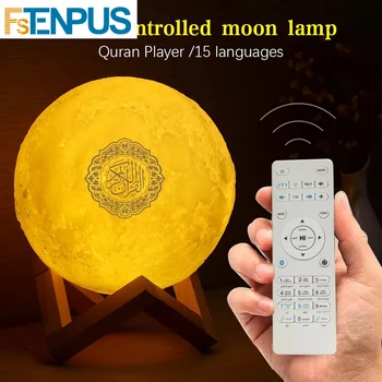 LED Lumina Lunii Lampă fără Fir Bluetooth Boxe Coran Colorat Moon Light Pentru Decorare Dormitor Luna Lumina de Noapte Cadou