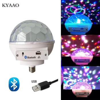 lumini de partid 6 culori 6w muzica cum urmează glob de cristal etapa de iluminat proiector E27 USB crăciun magic ball