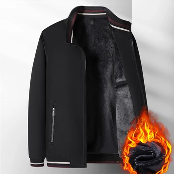 M-4XL Toamna Iarna Barbati Gros de Catifea Rever Liber Fermoar Haina Casual Îmbrăcăminte Călduroasă în aer liber Canadiană Outerwear Jacket Pentru Barbati