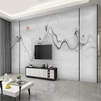 Milofi e noul stil Chinezesc pictat concepția artistică apa care curge avere de Jazz din marmură albă model de fundal peisaj