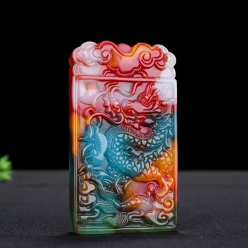 Moda Colorat Dragonul De Jad Pandantiv Colier Barbati Femei Farmecele Feng Shui Sculptate Manual Zodia Dragon Brand Lucky Amuleta Cadouri