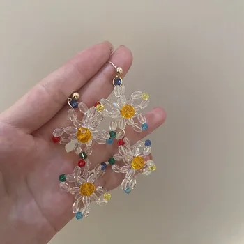 Moda Drăguț Floare Moț Cercel pentru Femei Cercei Cadouri Bijuterii Premium Cristal de Lux Bijuterii Accesorii coreeană