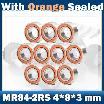 MR84RS Rulment ( 10 BUC.) 4*8*3 mm ABEC-7 Hobby Electric RC Camion Masina MR84 RS, 2RS rulment MR84-2RS Orange Sigilat